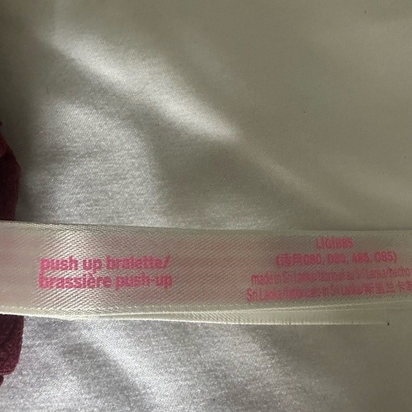 PINK Victoria's Secret Lace Bralette in Deep Red push up with underwire Large - Picture 5 of 7